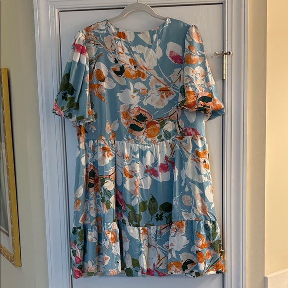 Entro Size 2x Floral Dress in Blue and Pink - Picture 7 of 7